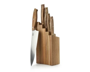Σετ 5 μαχαίρια σε ξύλινη βάση Acacia Taylors Eye Witness RSWBO4