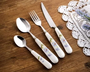 Σετ μαχαιροπήρουνα πορσελάνη 24 τμχ SPtableware Daisy Blue 