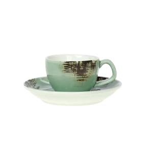 Φλυτζάνι πιάτο espresso 70 ml Cryspo Trio Country Green 