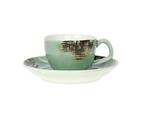 Φλυτζάνι πιάτο espresso 70 ml Cryspo Trio Country Green 