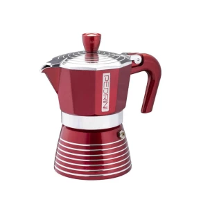 Καφετιέρα μπρίκι espresso 3 φλιτζανιών Pedrini Elegance Red