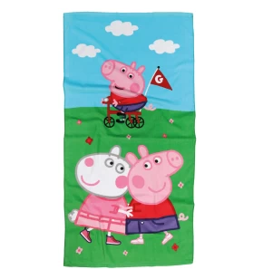 ΠΕΤΣΕΤΑ ΘΑΛΑΣΣΗΣ PEPPA PIG 70Χ140 5863 ΜΠΛΕ, ΠΡΑΣΙΝΟ, ΡΟΖ