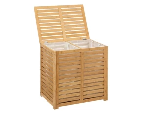 Ξύλινο καλάθι απλύτων bamboo 2 θέσεων 100 lt 5five Sicela 160823A