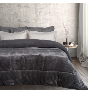 DAS HOME ΚΟΥΒΕΡΤΟΠΑΠΛΩΜΑ SHERPA ΥΠΕΡΔΙΠΛΟ 1183 DARK GREY