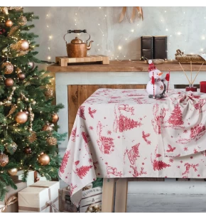 DAS HOME CHRISTMAS ΤΡΑΠΕΖΟΜΑΝΤΗΛΟ 140Χ180 0772 ECRU, RED